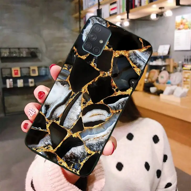 

Marble Stone Soft black Phone Case For Samsung Galaxy A21S A01 A11 A31 A81 A10 A20 A30 A40 A50 A70 A80 A71 A51