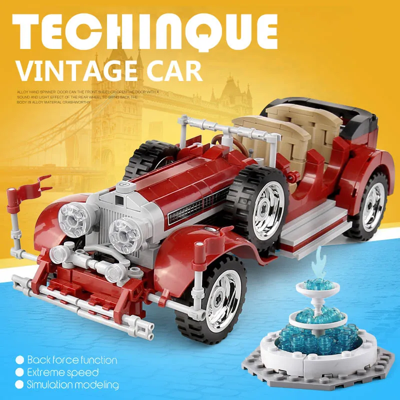 В наличии Sembo 701650 617 шт. игрушечный автомобиль MOC Jalopy Roadster Модель автомобиля