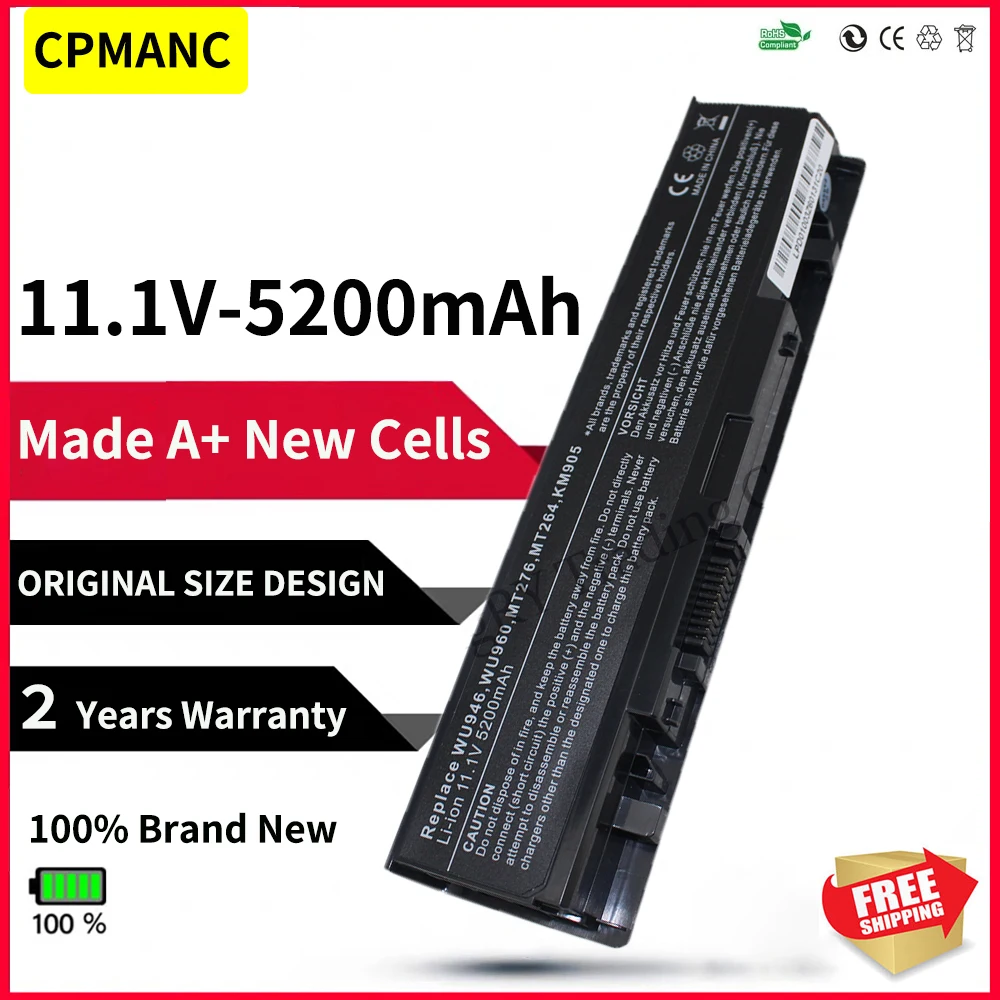 

CPMANC Laptop Battery FOR Dell Studio 1535 1536 1537 1555 1557 1558 For Dell 312-0701 A2990667 KM958 WU946 KM898 WU960 Battery