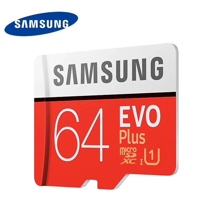 Карта памяти SAMSUNG EVO Plus TF-карта Microsd 64 Гб 100 МБ/с. FULL HD UHS-I U1 Class10 SDXC Trans Flash для