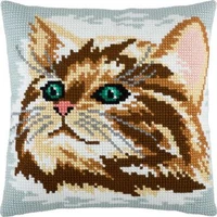 latch hook cushion yarn for cushion cover animal cat pillow case home decorative sofa cushion printed canvas pillow