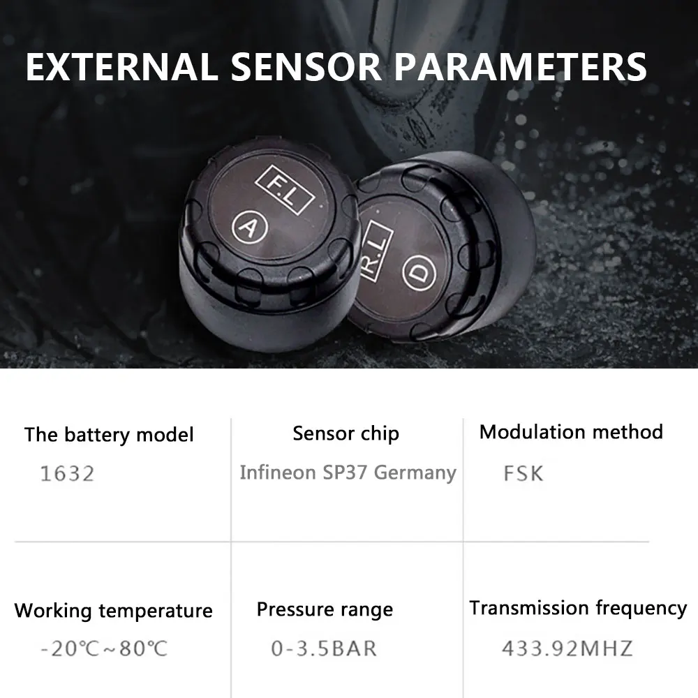 Лидер продаж онлайн миниатюрный датчик давления в шинах TPMS/монитор Солнечный