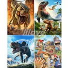 Алмазная 5D живопись сделай сам, картина с динозавром, квадратнаякруглая вышивка с животными, мозаика, украшение для дома