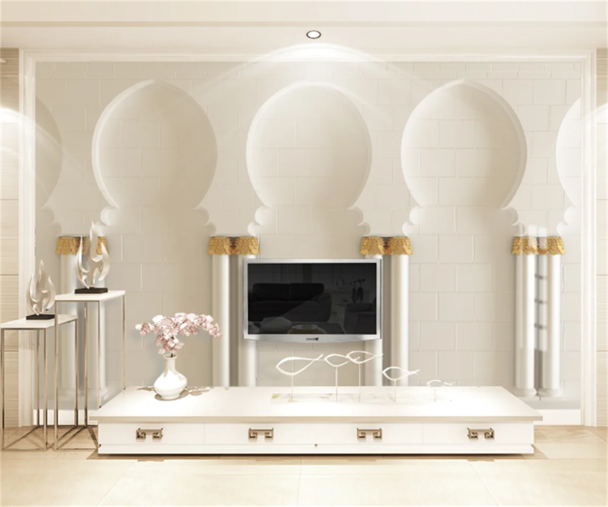 

European and American professional custom 3D three-dimensional European luxury palace TV background wallpaper mural