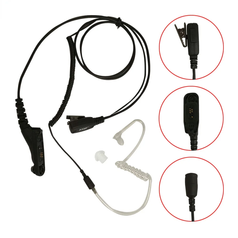 Covert Acoustic Tube Earpiece Headset Mic PTT For Walkie Talkie Motorola XIR P8260/8200/8268 XPR6000 DP3400 APX1000