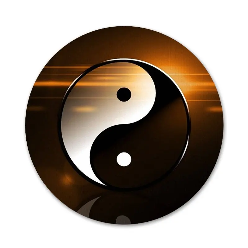 Логотип Yin Yang китайские мистические значки металлические для украшения одежды