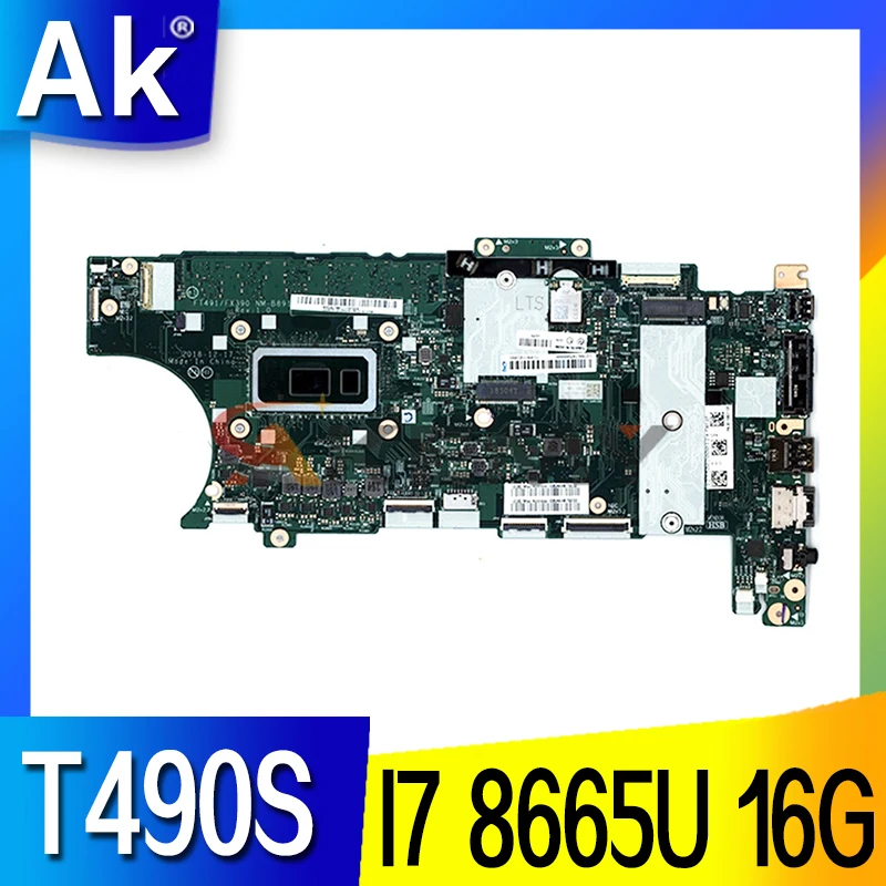 

for Lenovo ThinkPad T490S X390 Laptop Motherboard NM-B891 FRU;01HX946 01HX951 CPU;I7 8665U 16G