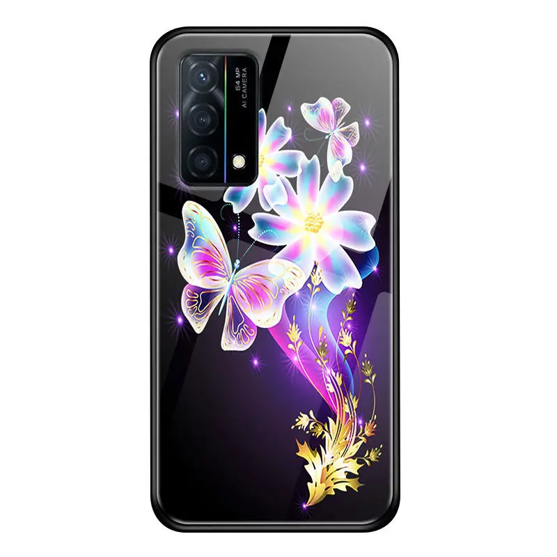 Luminous Tempered Glass Case For OPPO Realme GT Master Edition Glow in Dark Back Cover Silicone | Мобильные телефоны и