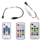 USBDC WS2811 WS2812B Led Пиксели полосы светильник контроллер USBDC мини 3 ключа RF 141721 ключи, постоянный ток, 5 В, 12 В, 24 В постоянного тока, SP002E SP104E SP103E