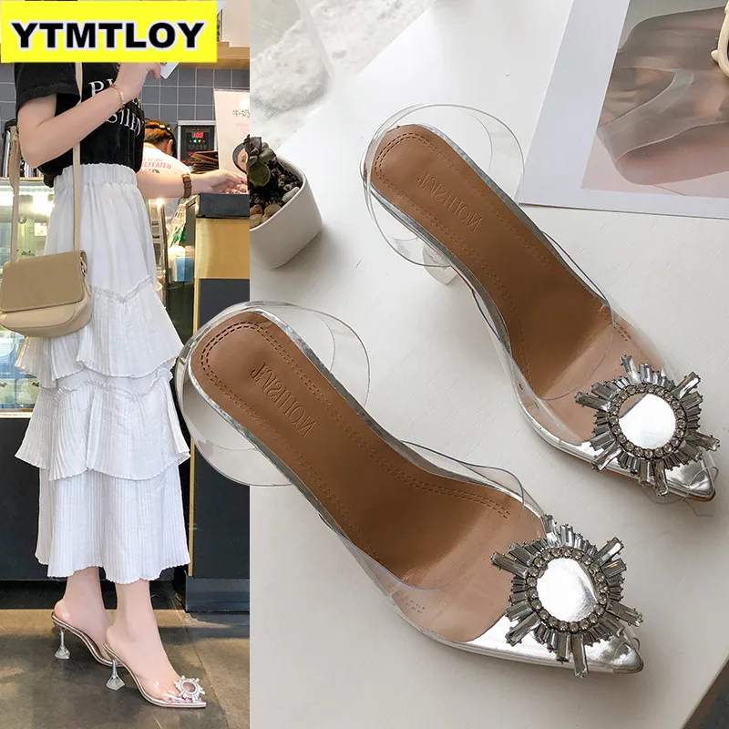 Fashion Womens Pumps Work Shoes High Heels Comfortable Pointed Toe Spike Heels Summer Casual Sexy Green Heels Transparent