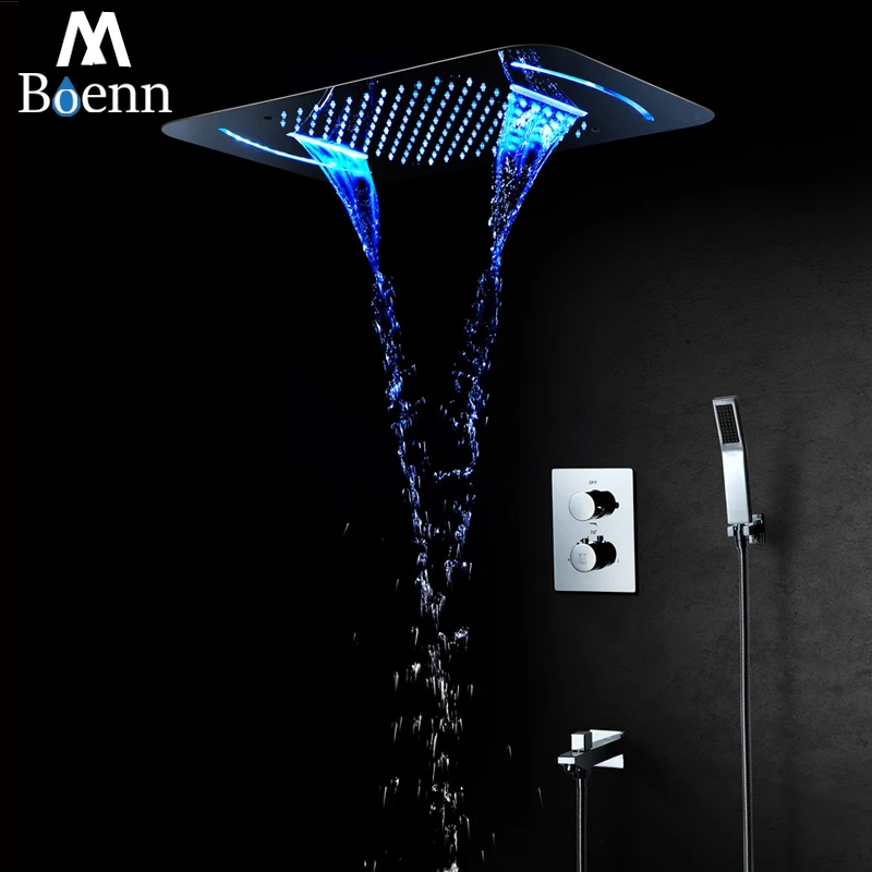 Дождевой светодиодный светильник Большая душевая головка водопад
