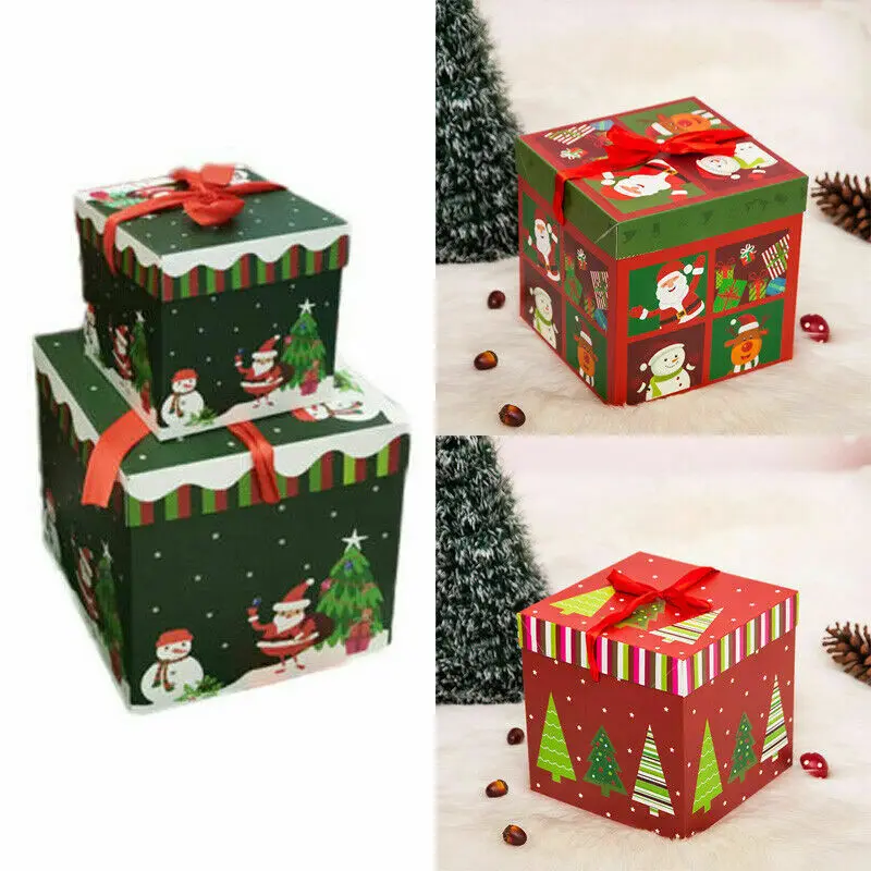 10/15 см рождественские подарочные коробки пакеты для конфет бумажные