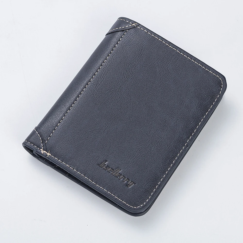 

PU Leather Portable Short Horizontal Vertical Storage Business Handheld Solid Retro Mini Men Wallet
