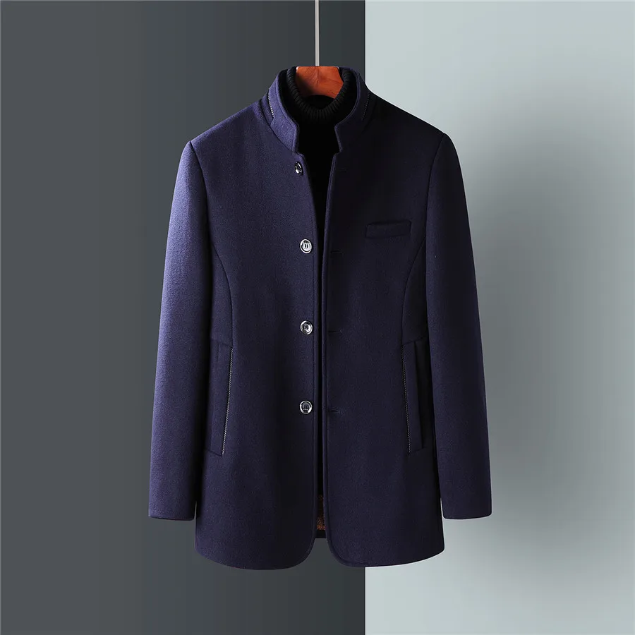 Зимний Тренч для мужчин 2020 модное длинное пальто Лидер продаж шерстяное толстая