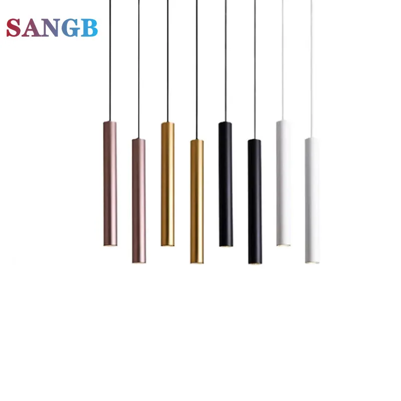 Светодиодная люстра с длинной трубкой регулируемое освещение для дома и