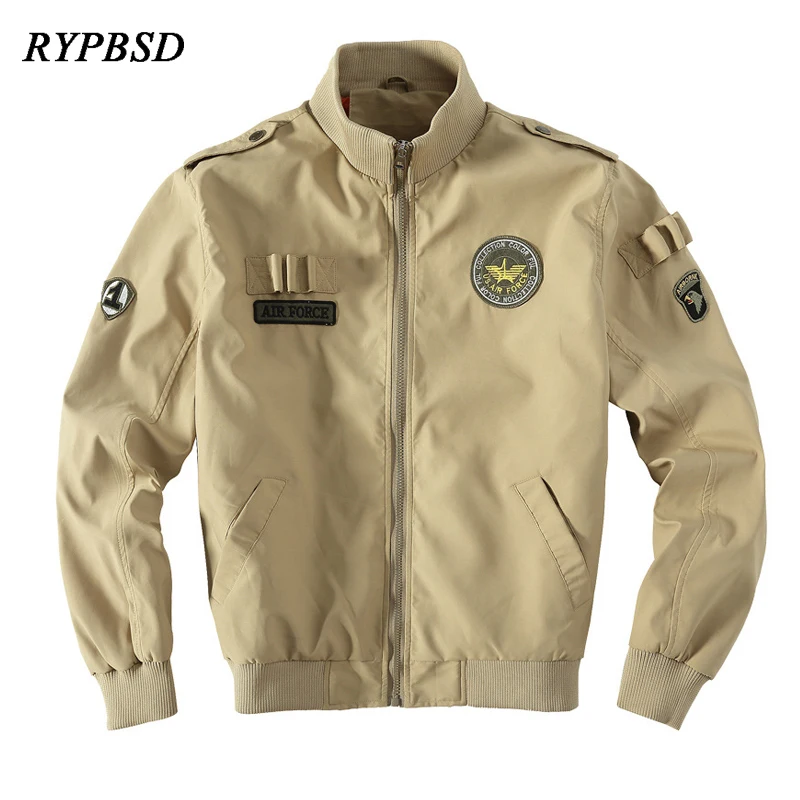 Military Jacket Men Bomber Air Force Pilot Parka Coats 2021 Autumn Fashion Embroidery Windproof Cargo Windbreaker Jacket
