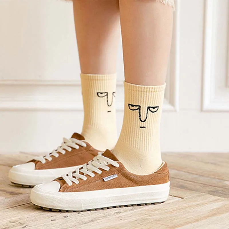 Корея Funky Harajuku тренд женские красочные забавные носки девушка kawaii Носки Унисекс сюрприз средней длины женские носки