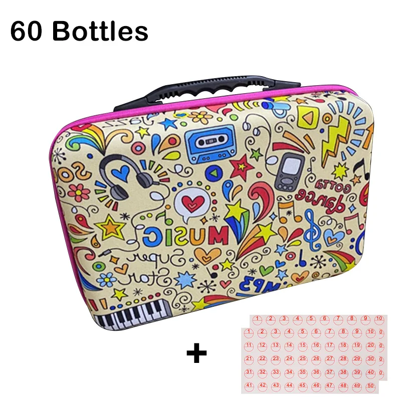 

New 5D Diamond Painting Accessories Storage Boxs 60 Slot DIY Diamond Embroidery Tools Beads Storage Container Jar Zippered Cases