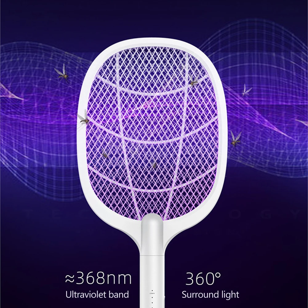 

2 in1 Mosquitoes Lamp & Racket Indoor Electric Bug Zapper Racket Mosquito Fly Killer Zapper USB Rechargeable Electric Swatter