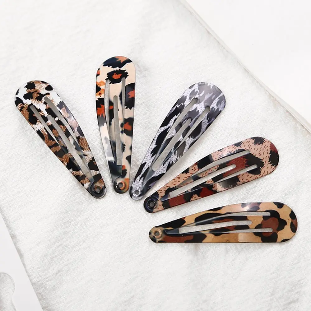 

5Pcs/Lot Women Metal Leopard Hair Clips Girls Hair Pins Salon Bobby Barrettes Female Hairgrips Hairstyle Design Styling Tool