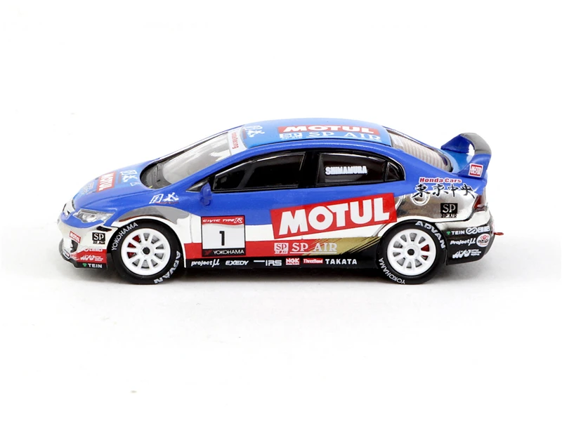 Tarmac работает 1:64 Honda Civic Тип R FD2 Cup One Make Race 2008 литая модель автомобиля|Наземный