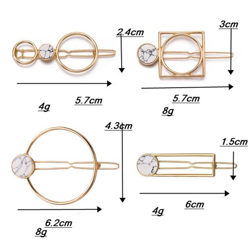 Новые популярные металлические круглые квадратные заколки для волос женщин и