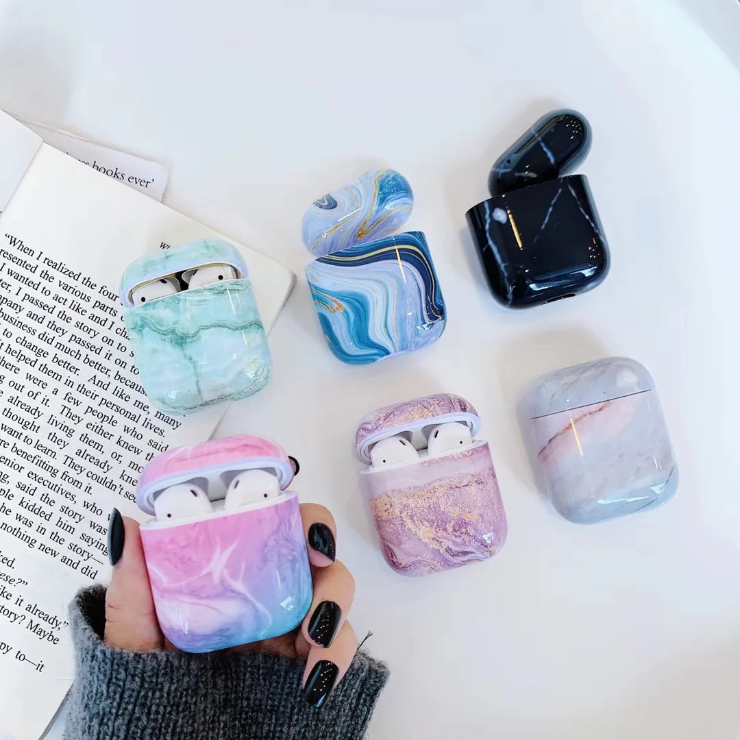 Простая мраморная подходящая для AirPods1/2 поколения Беспроводная bluetooth гарнитура