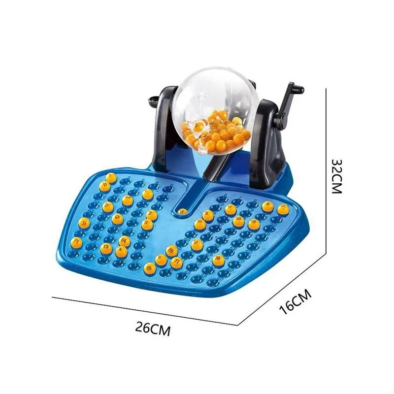 

Lottery Bingo Game Children's Puzzle Desktop Large Cards Family Balls Dispenser Ball Bingo Revolving Machine Game Tradition D5U5