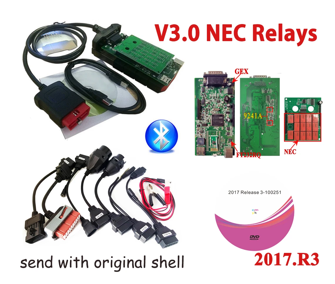 Реле NEC V3.0 с bluetooth 2017.R3 keygen новинка сканер vci VD DS150E CDP obd2 диагностические