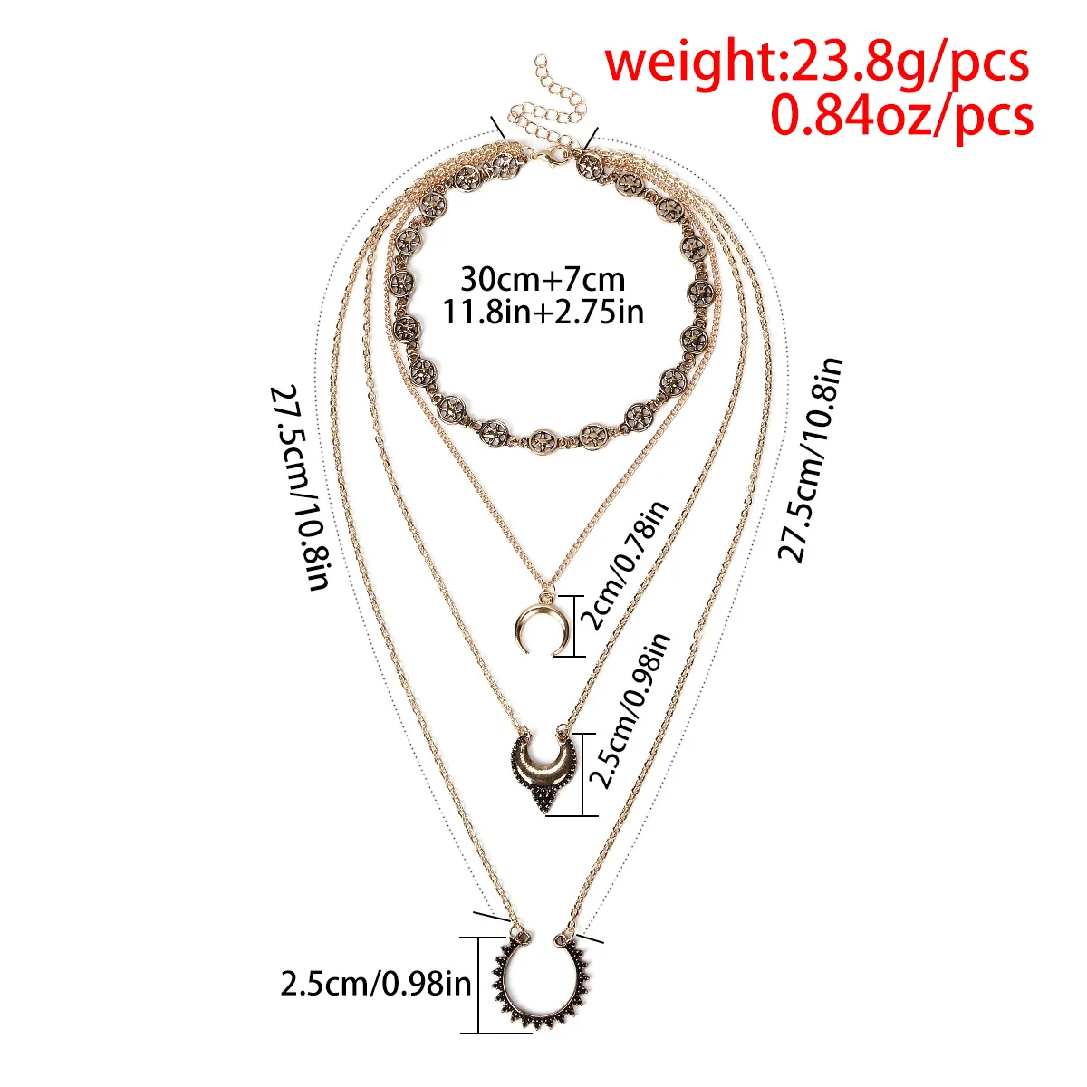 

Visisap Retro Ethnic Style Exaggerated Sexy Street Shot Clavicle Necklaces for Women Moon Necklace Party Jewelry XR01870