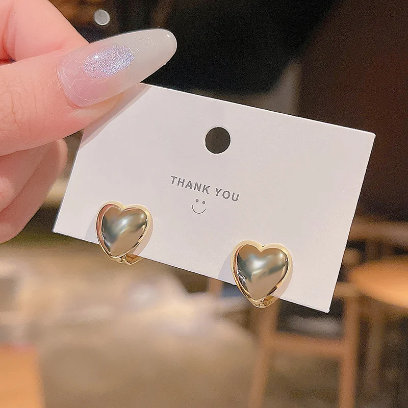 

South Korea dongdamen new style personality design feeling love double layer temperament ear buckle Earrings female S925 silver