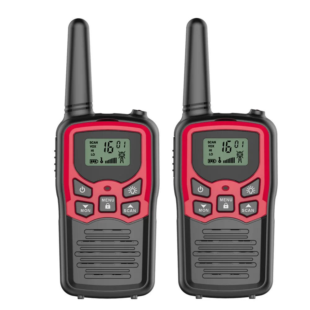 Портативная рация VHF/UHF446.00625 446,9375 МГц Двухдиапазонная двухсторонняя рация портативная рация автоматическая функция скворча - Color: Red