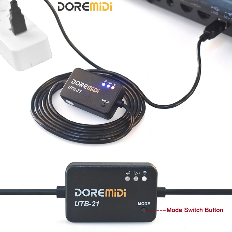 Редактор музыки DOREMiDi USB MIDI на беспроводной Bluetooth MIDI-адаптер кабель с индикатором и