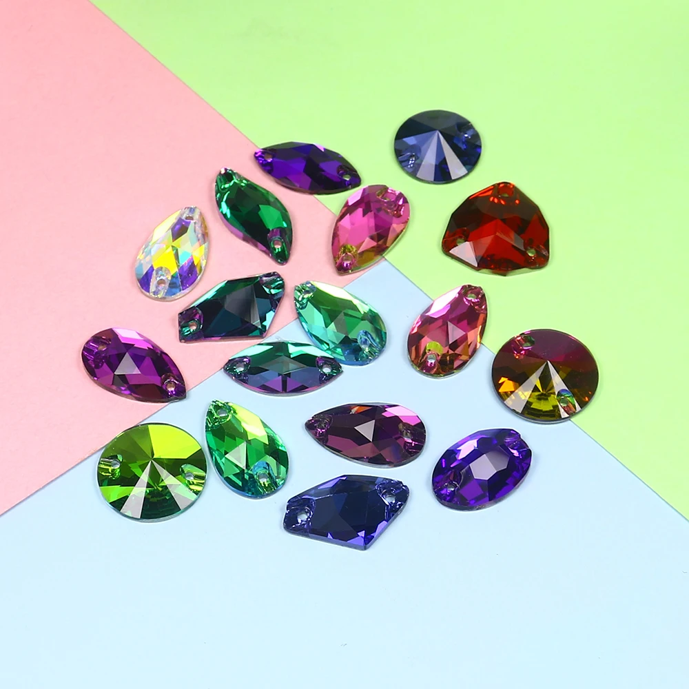 Смешанные цветные стразы для шитья 15 20 мм кристаллы s Стразы изготовления