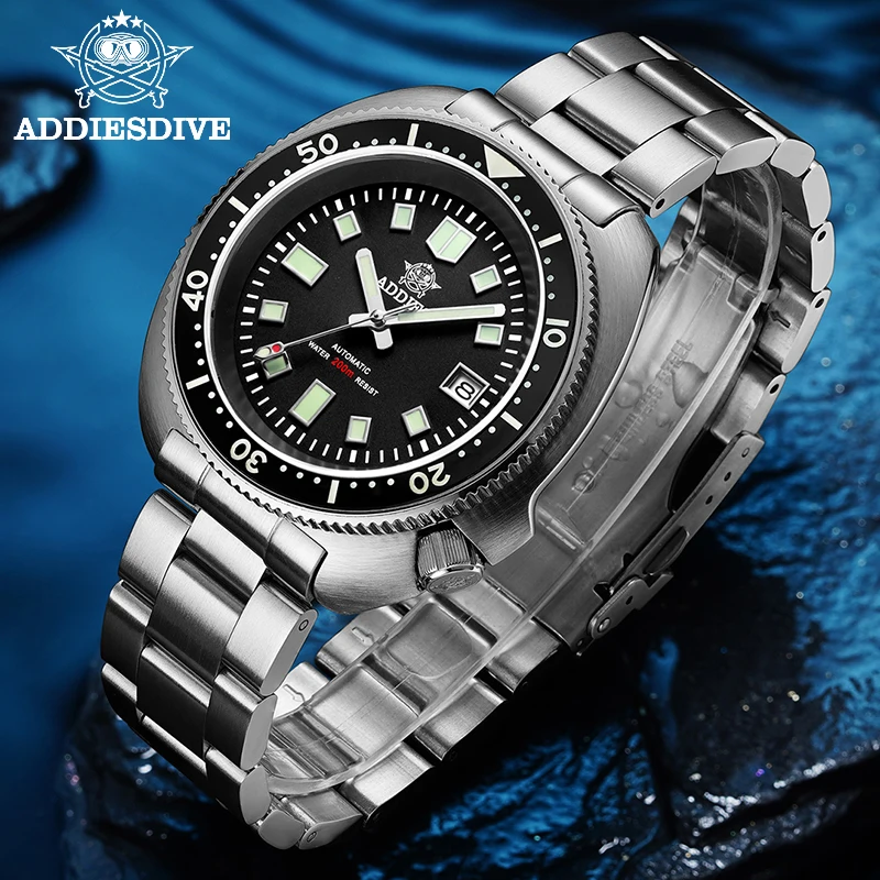 

ADDIES 1970 Abalone Dive Watch 200m Sapphire C3 Luminous Calendar Japan NH35 Automatic Mechanical Steel diving Men's Watch