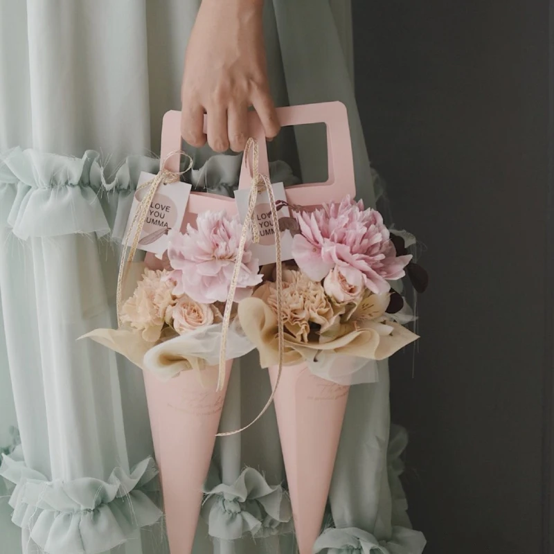 Модная сумка с надписью 10 шт. цветочная упаковка для букета сумки украшением в