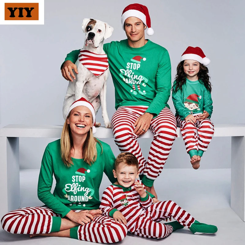 

2020 Family Christmas Pajamas Set Family Matching Clothes Xmas Clothes Adult Kids Pajamas Set Baby Romper Sleepwear
