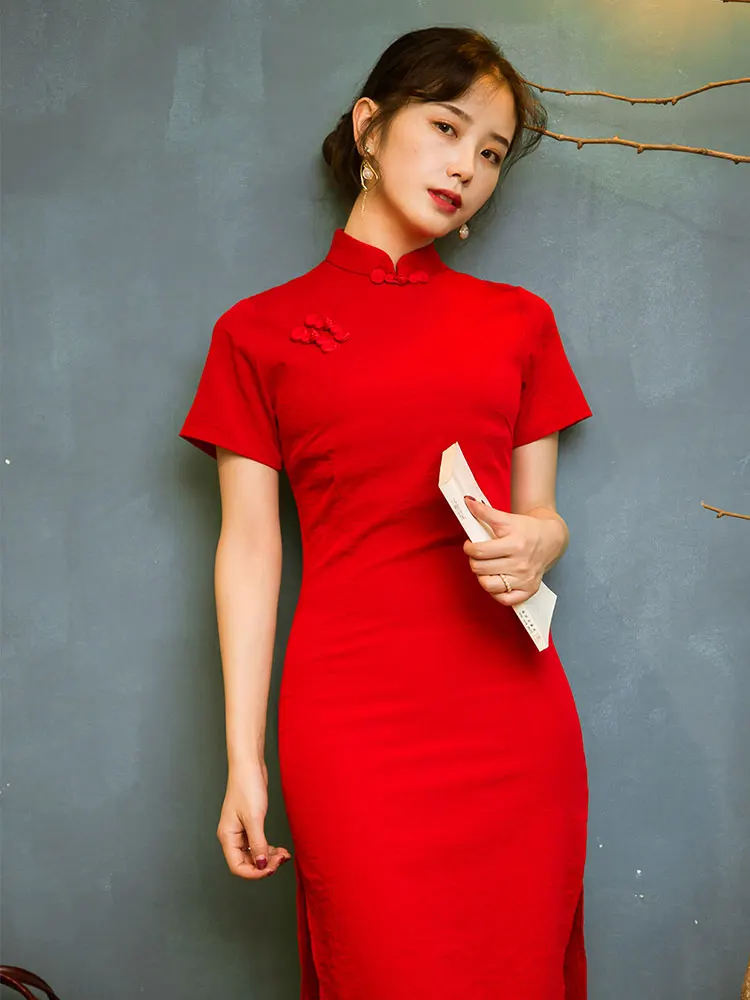 Традиционное китайское платье Ципао облегающее элегантное винтажное