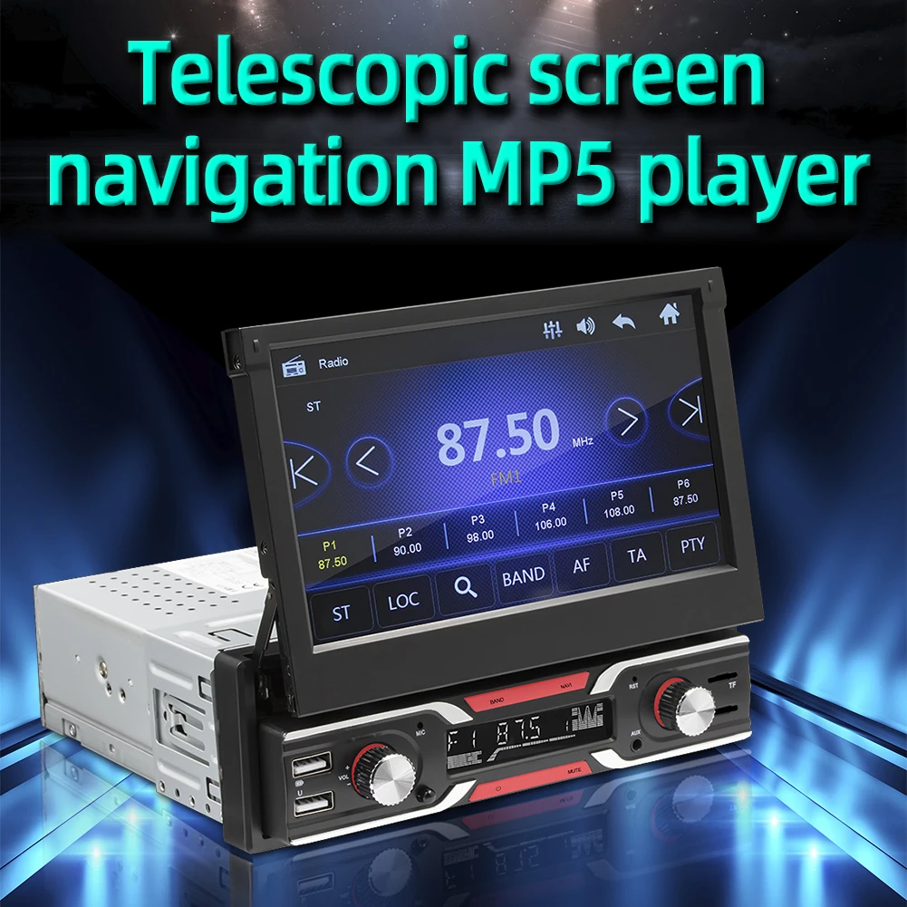 

800*480 9603G Car Radio Multimedia Video Player 7 inch Retractable Display GPS Navigation Bluetooth-compatible 7-Color Light