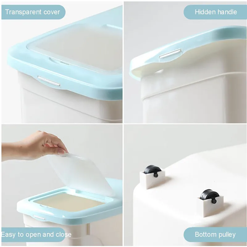 

5/10Kg Rice Storage Box Powder Boxes Cereal Dispenser Moisture-proof Box Kitchen Food Grain Rice Container Washing Powder Bucket