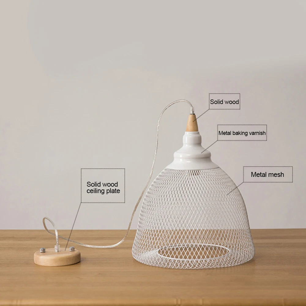 Подвесной светильник s из кованого железа подвесной деревянный плиссированный