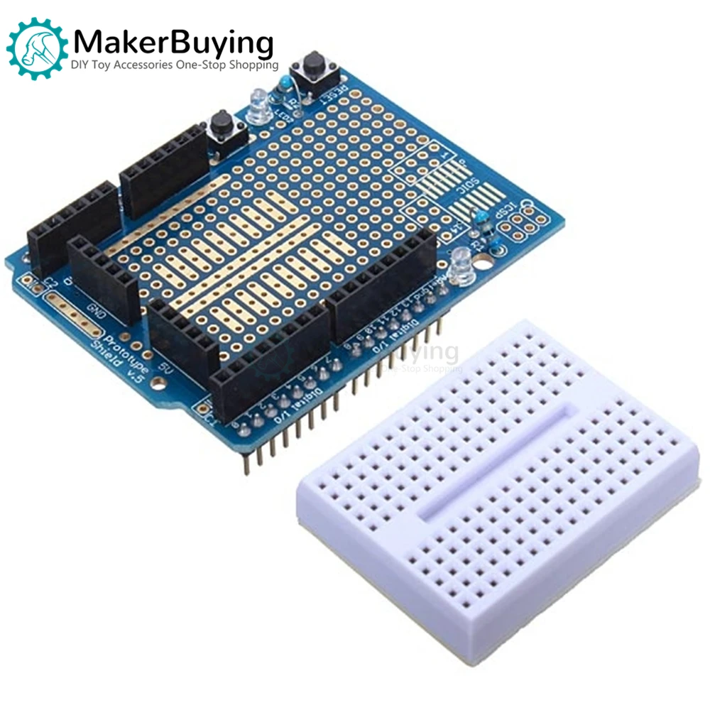 Smart Electronics UNO Proto Shield Prototype Expansion Board With SYB-170 Mini Breadboard Based For UNO ProtoShield DIY SNA198
Smart Electronics UNO Proto Shield Prototype Expansion Board With SYB-170 Mini Breadboard Based For UNO ProtoShield DIY SNA198
