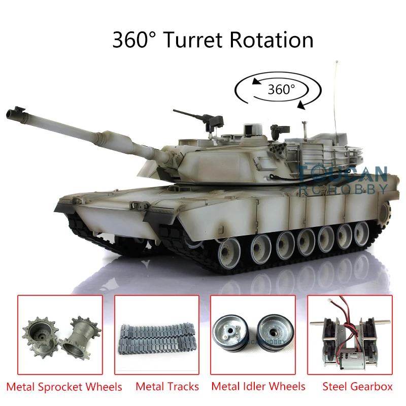 Henglong 1/16 Snow TK 6 0 S Модернизированный металлический бак Abrams RTR RC 3918 W/ 360 Turret
