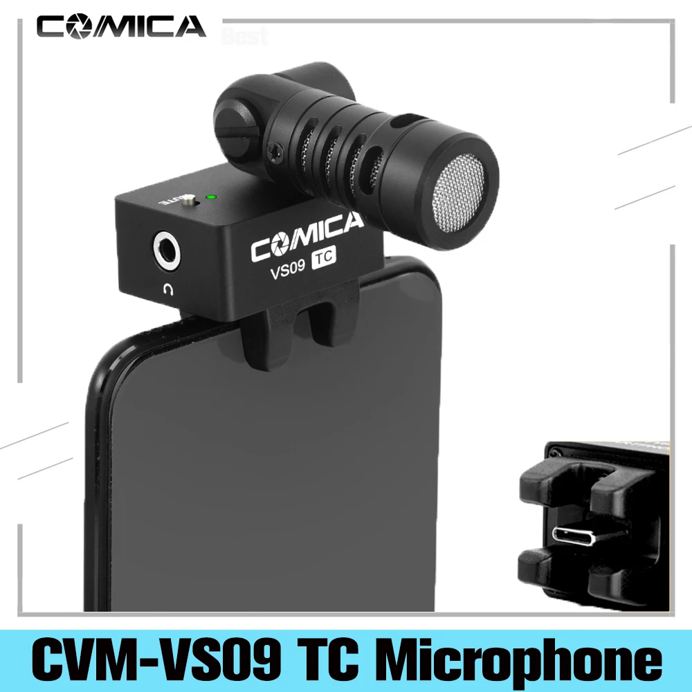 COMICA CVM VS09 TC USB C Соединение Кардиоидная 180 градусов вращение смартфон микрофон