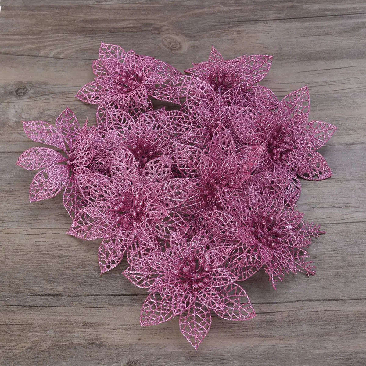 10 шт. искусственные цветы Искусственные Рождественские Пластиковые