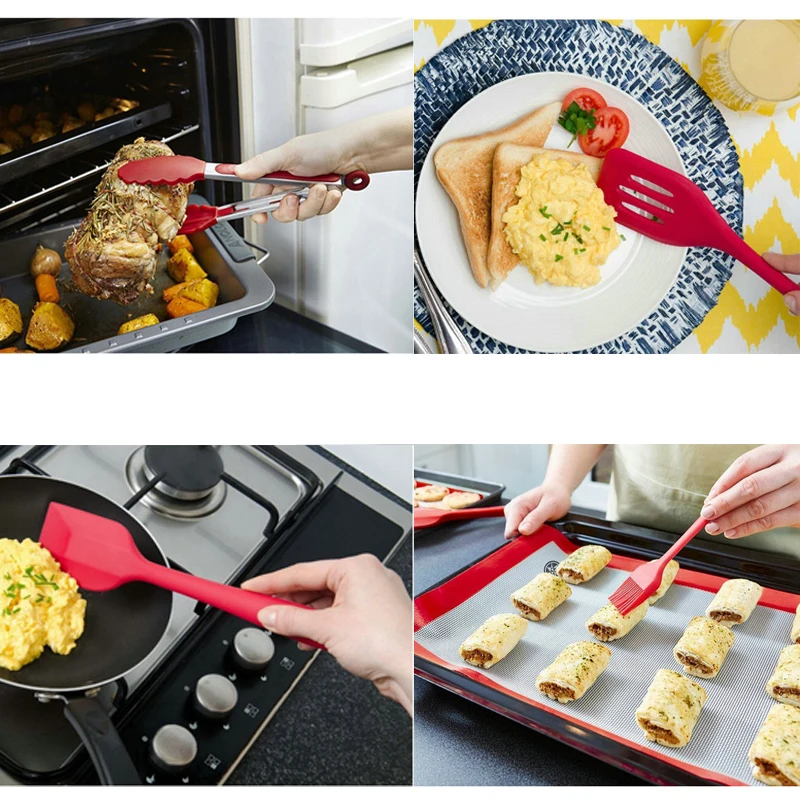 

12PCS Silicone Cooking Utensils Set Non-stick Spatula Shovel Wooden Handle Cooking Tools Set With Storage Box Kitchen Tools 7/10