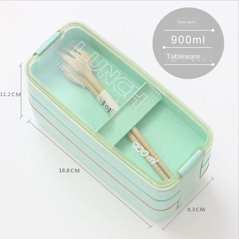 

Student lunch box multi-layer lunch box plastic crisper custom lunch box microwave tableware
