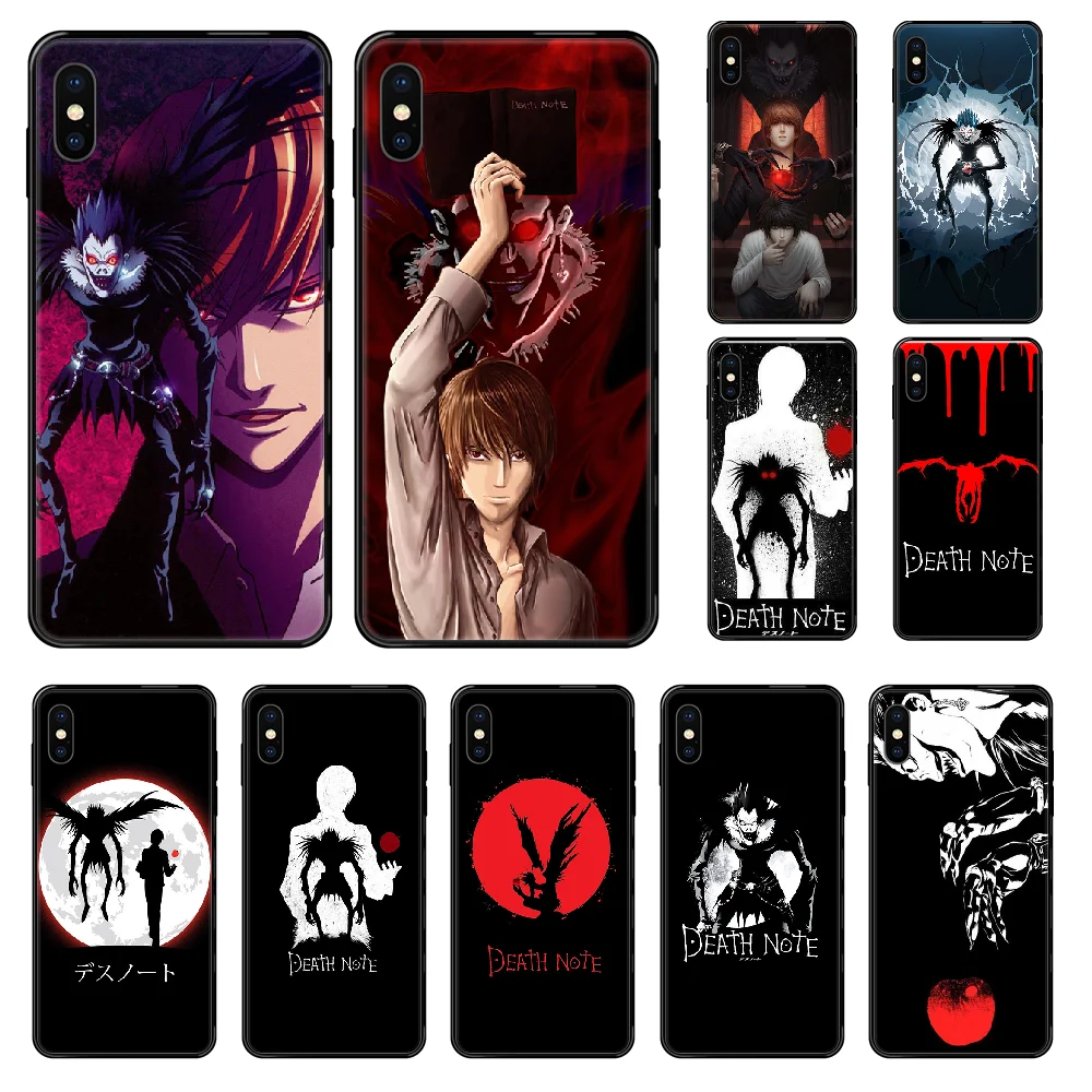 Чехол для телефона с аниме Death Note iphone 4 4s 5 5S SE 5C 6 6S 7 8 plus X XS XR 11 PRO MAX 2020 black 3D hoesjes pretty