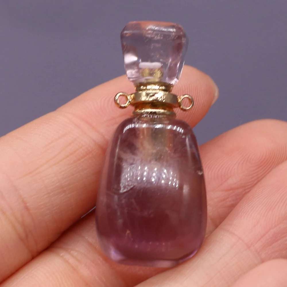 

Best Selling New Product Natural Stone Semi-precious Stone Amethyst Perfume Bottle for Making DIY Exquisite Necklace Bracelet