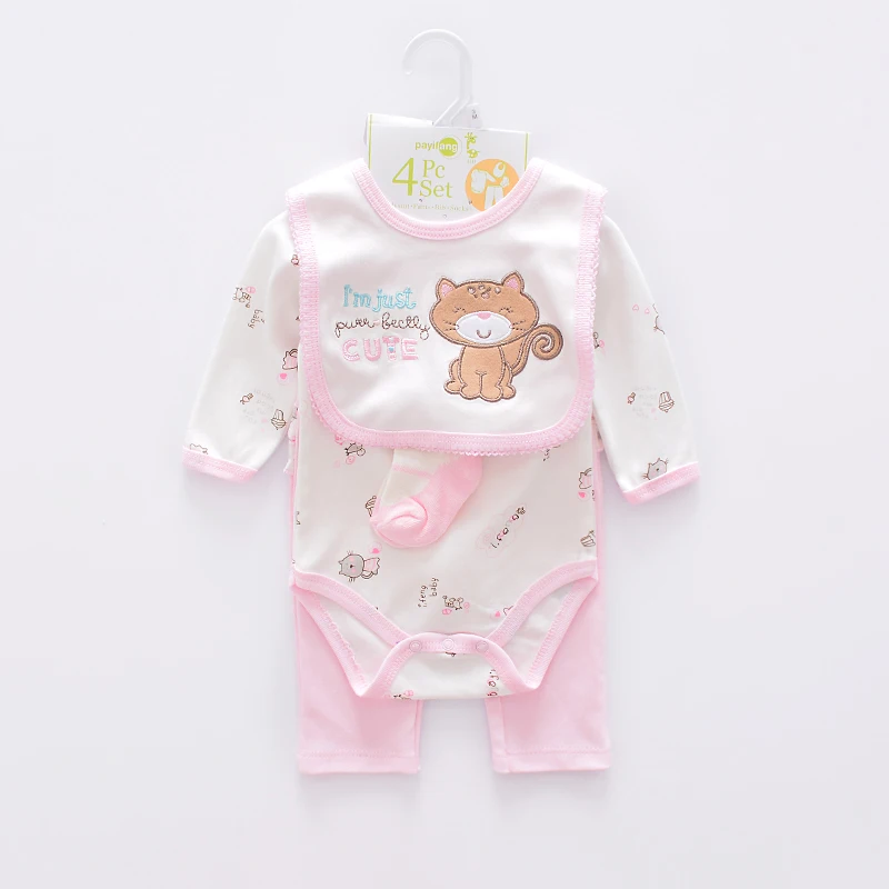 Милые обезьяны ребенка Комплекты для девочек Хлопковая Одежда мальчиков костюм